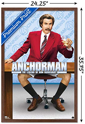 Poster mural Anchorman version encadrée acajou : le cadeau idéal pour cinéphiles