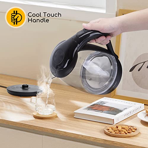 Aigostar Electric Kettle With Speed Boil, 1.7L Electric Tea Kettle With Borosilicate Glass, Cordless With Led Indicator, Hot Water Boiler Bpa Free, Auto Shutoff And Boil-Dry Protection #TOP6