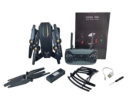 SHOPOGENIX Dual Camera Garuda Drone with 1080P 4k Camera 720P Live Video,WiFi FPV Drone for Adults with HD 120 degreeWide Angle Camera 1600 Mah Long Flight time Auto Hover Foldable RC Drone.