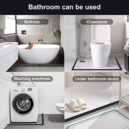 Self Adhesive Shower Threshold Water Dam Shower Stopper Barrier,Collapsible Shower Water Dam Shower Barrier,Dry And Wet Separation For Bathroom,Water Retaining Strip With Sealing Tool (Black/67Inch) #TOP4