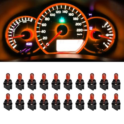 image for QQWD 20PCS T5 17 57 86 Halogen Instrument Cluster Bulbs Kits, 12V Dash