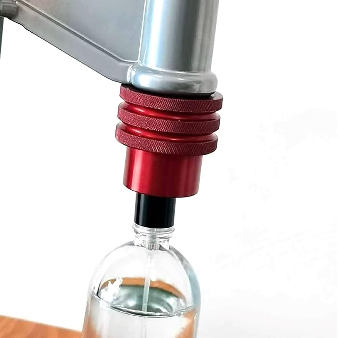 Capsuleuse de Parfum Manuelle, Machine de capsulage de Presse en Acier Inoxydable avec poignée de 13 à 15 mm, Machine de sertissage de Bouteilles réglable en Hauteur, sertisseuse de Parfum
