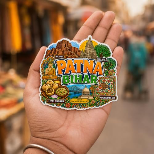 Image of Zesta Wooden Fridge Magnets Set | Refrigerator Decor Magnets for Kitchen | India Souvenir Fridge Magnet Collection | Wooden Magnet for Fridge Door Decoration (Patna)