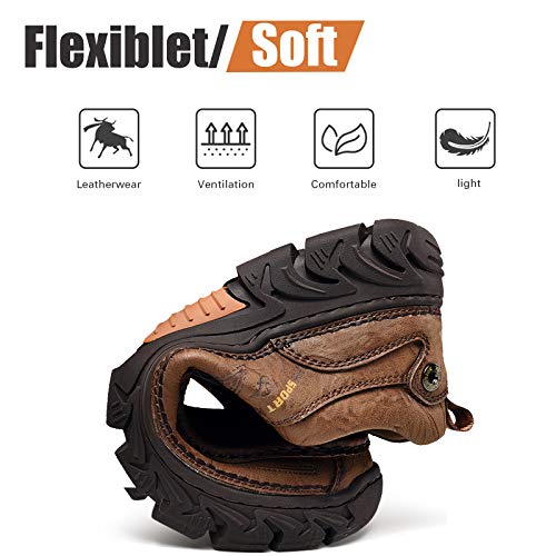 Mens Slip on Loafer Leather Casual Oxford Shoes Hand Stitching Comfort Anti Slip Moccasins Walking Shoes, Business Work Office Dress Shoes Outdoor Summer Driving Boat Round Toe Penny Shoe Wide Fit4