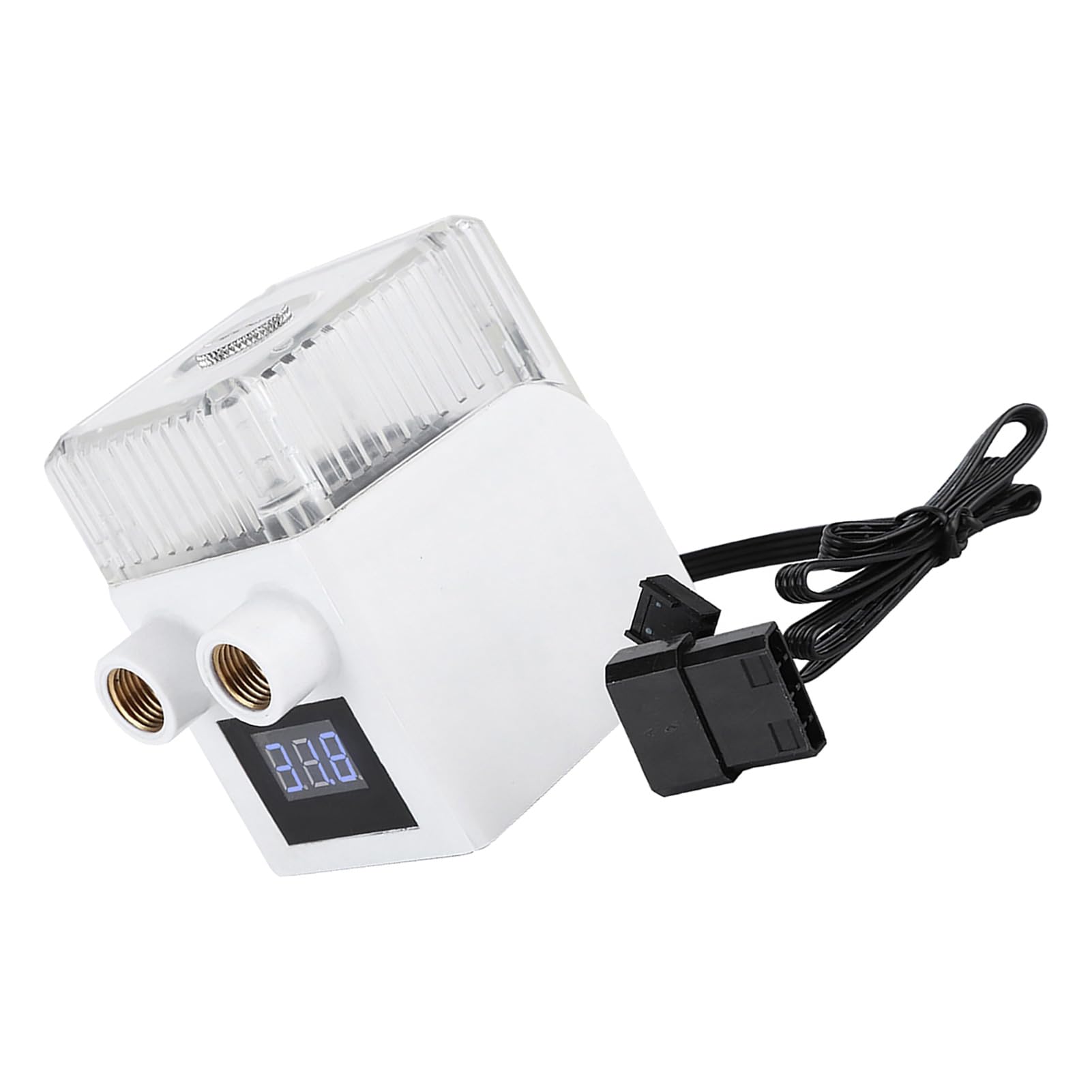 Generic Leistungsstarke Dreiphasige PC-Wasserpumpe mit Echtzeit-Temperaturanzeige für die Kühlung von Gaming-Rigs (Weiß + Temperaturanzeige)