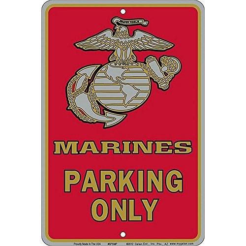 Signs 4 Fun Decorative Parking Sign | Marine | 8” x 12” | Embossed Aluminum Sign | Made in the USA | SPSMP