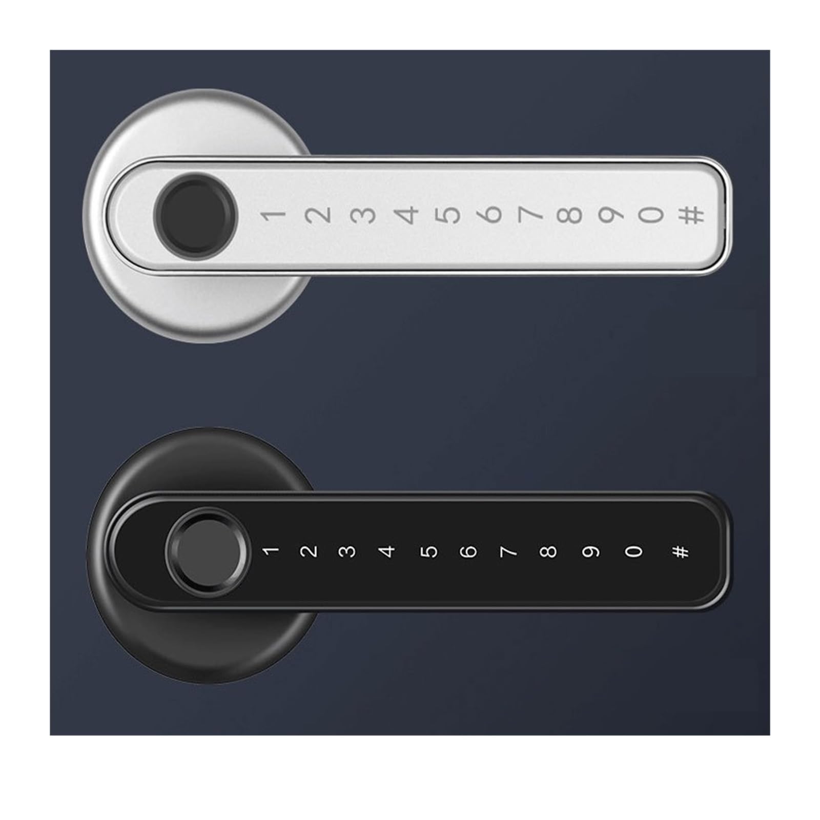 Serrure Intelligente, Bouton de porte rotatif en métal avec clé for chambre à coucher, salon, salle de bain(Silver)