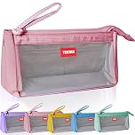 hzzycer Large Pencil Case Big Capacity Pencil Bag Portable Pencil Case for Girls and Boys Pencil Pouch Suitable for Middle High School College Students (Pink)