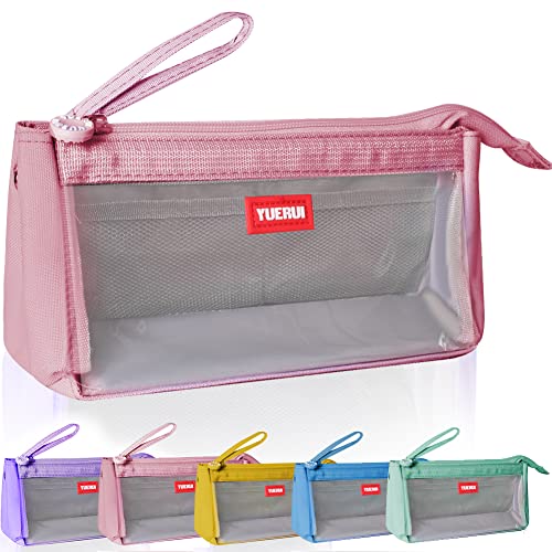Image of hzzycer Large Pencil Case Big Capacity Pencil Bag Portable Pencil Case for Girls and Boys Pencil Pouch Suitable for Middle High School College Students (Pink)