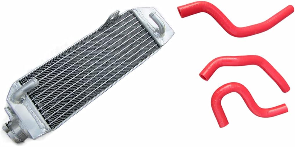 Alumimum Radiator + Silicone hose For 1997-2002 Honda CR80R CR80;2003-2007 CR85R CR85 2004 2005 2006 (Red)