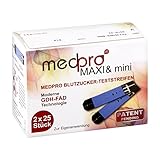 Medpro Maxi & Mini Blutzucker Teststreif.single 2X25 stk