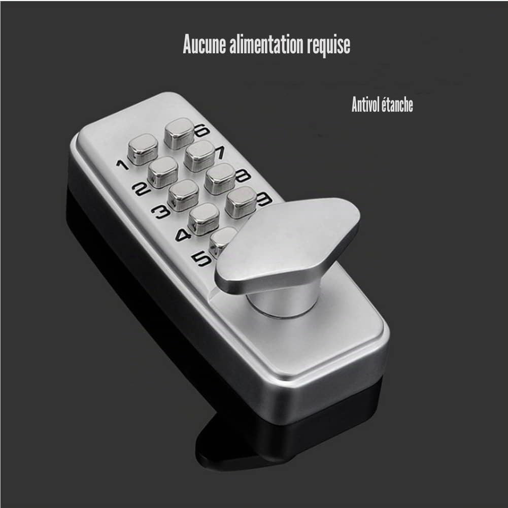 Mini-cadenas mécanique à combinaison 2-4 chiffres, serrure de sécurité pour portes intérieures et extérieures, alliage de haute qualité, conception anti-effraction, corps de serrure chromé étanche.