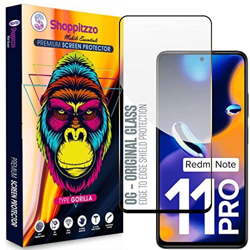 Image of Military Grade-Gorilla Tempered Glass Screen Protector-with 100% Fingerprint Sensor Working-Edge to Edge Full Screen Coverage-9H Hardness-With Easy Installation Kit-Black(Pack Of 1)-Compatible With Redmi Note 11 Pro|11 Pro+|10 Pro|10 Pro Max (6.67 Inch)
