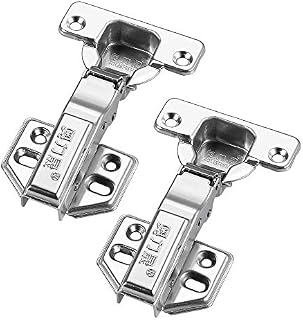AOLISHENG 2 Pcs Kitchen Cabinet Hinges 35mm Soft Close Cupboard Wardrobe Doors Hinges Full Overlay Mute Folding Doors Hinge with Screws