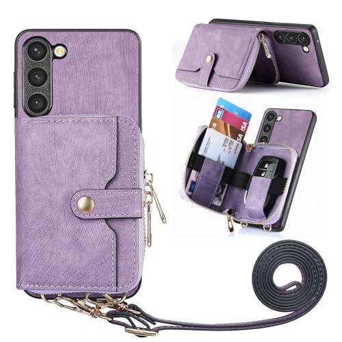 Housse Samsung Galaxy A13 5G violette antichoc à fermeture magnétique sécurisée