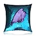 San Tungus 14"x14" Teal And Light Purple Mermaid Pillow Reversible Sequin Pillow that Changes Color