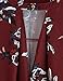 Romwe Women's Loose Long Sleeve Keyhole Flowery Floral Beach Dress Burgundy L
