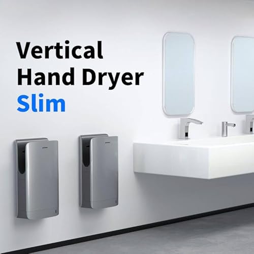 anydry 2065 Hand Dryer,Commercial Electric Hand Dryer,with HEPA Filter,Super Powerful,7-10 Seconds to Dry,1750-2050 Watts (Silber)