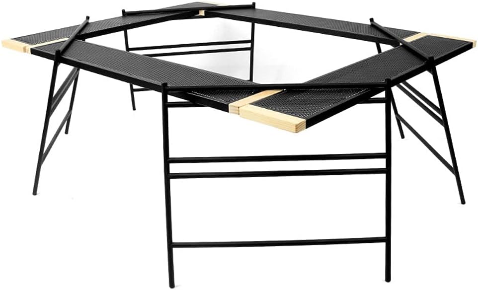 Folding Table Outdoor Splicing Barbecue Table Multifunctional Folding Table Self- Driving Portable Picnic Table Folding Picnic Table (Color : Black)