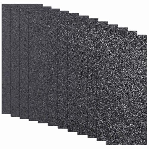 12Pcs Sandpaper 120 to 2000 Grit Epehio Wet And Dry Sandpaper For Cars Metal Plastic Wood Walls 9x3.6 Inch Assorted Sandpaper Sheets for Automotive Polishing & DIY Projects