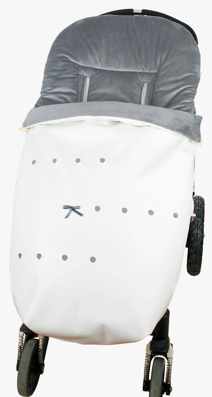 Saco Silla Paseo Universal Lazo-Bodoque Blanco con cubrepies de Polipiel y el interior en tejido Polar CITYBEBE