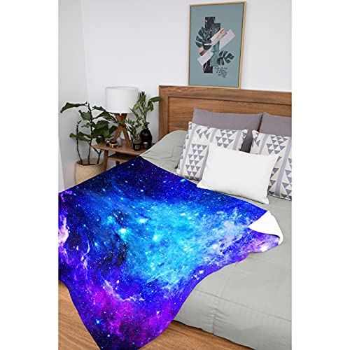 Todeyya Star Galaxy Blue Purple Throw Blanket - Super Soft Flannel Fleece Blanket With Teen Girls, Plush Lightweight Fuzzy Cozy Blanket Microfiber For Couch M 60"X50" For Teens #TOP5