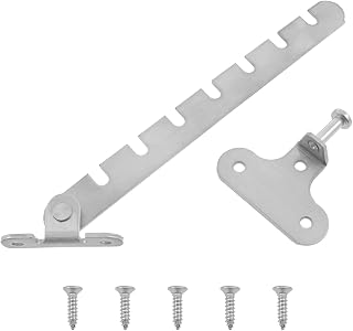 AYLIFU Adjustable Window Latch Window Opener Window Current-limiting Latch 7 Slots with Screws Silver Color Suitable for All Kinds of Doors and Windows 1pcs