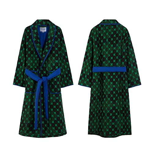 KAFELE Bata De Algodón De Clip Masculino/Femenino,Verde,XL