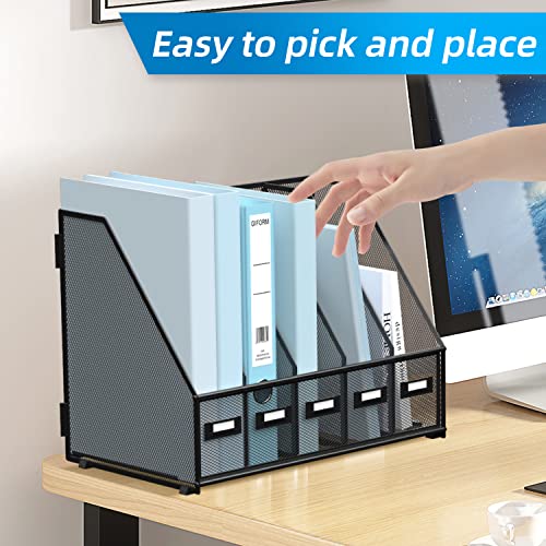 image for SUPEASY Desk Organizer Metal Desk Magazine File Holder with 5 Vertical