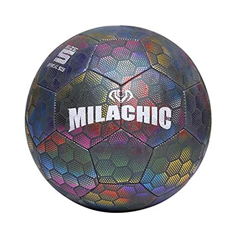 komsoup Reflective Football, Football Training Balls, Holographic Glowing Reflective Soccer Ball Size 5 / Size 4 Football, Football Camera Flash Reflective For Night Training Cover