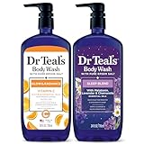 Dr Teal's Body Wash with Pure Epsom Salt, Daytime/Nighttime with Vitamin C & Sleep Blend, 24 fl oz (Pack of 2)