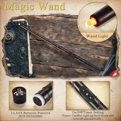 Image of Halloween Decorations,Floating Candles with Magic Wand Remote Control-Battery Operated Flickering Flameless Candles for Halloween Decor, Chrismas Party, Birthday, Wedding, Church 12 Pcs
