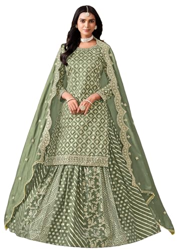 Costume indien Gharara en soie brodée pour femme tenue de fête chic et traditionnelle 12332