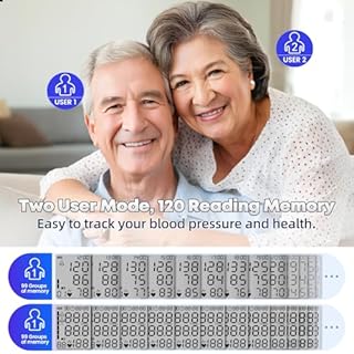 GUAEVER Blood Pressure Monitor Rechargeable Upper Arm Blood Pressure Monitors for Home Use Large Screen Bp Machine with 8.7"-16.5" Bp Cuff, 2x120 Memory, Voice Broadcast Bp Monitor (Black)