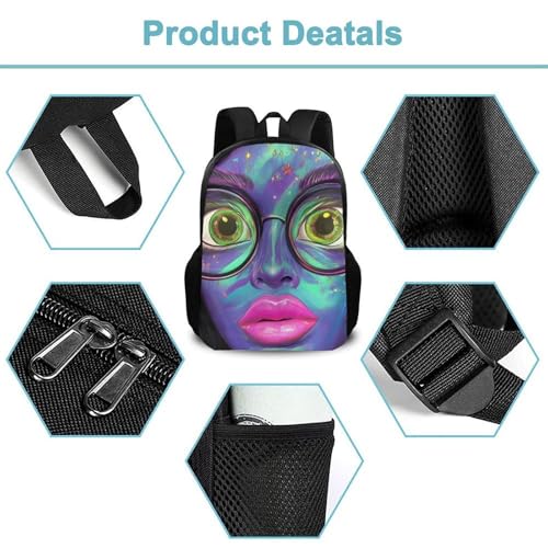 Travel Hiking Backpack Trippy Goth Girl Art (1) Work Casual Daypack College Bag Backpack Lightweight Back Pack2