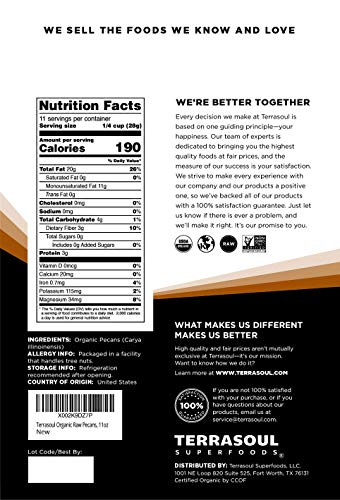 Terrasoul Superfoods Organic Pecans, 11 Oz thumb #1