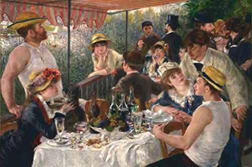 Pierre Auguste Renoir Luncheon Of The Boating Party Realism Romantic Artwork Renoir Canvas Wall Art French Impressionist Art Posters Portrait Painting Wall Decor Cool Wall Decor Art Print Poster 36X24 #TOP6