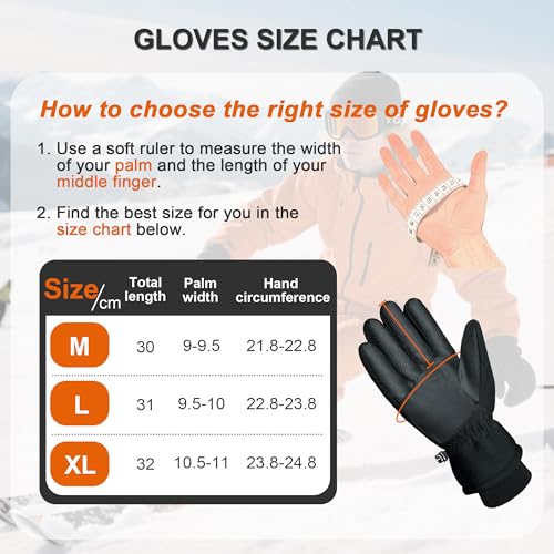 Gants Hiver Homme Imperméables Thinsulate ehsbuy pour Ski et Cyclisme