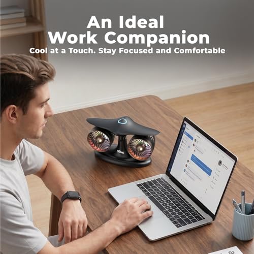 LAMJIE Jet Engine Desk Fan -18-Hour Runtime Battery Operated Fan Turbo fan, USB-C Rechargeable Table Fan, High-End Aviation Turbine Office Decor, Luxury Gift Box for Men, Dad, Pilots, Tech Lovers — view 5