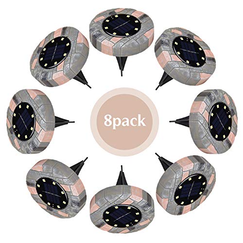 Preisvergleich Produktbild CPROSP 8er Solar Bodenleuchte Solarleuchte Warmes weiß LED Solarleuchte Bodeneinbaustrahler Solarleuchten Garten LED Aussenleuchten Solar Bodenleuchten Aussen für Yard Rasen Gehweg Auffahrt