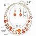 Coiris Women's Beaded 2 Layer Strand Statement Necklace with Earrings Collar Jewelry Set (N0003-Orange)
