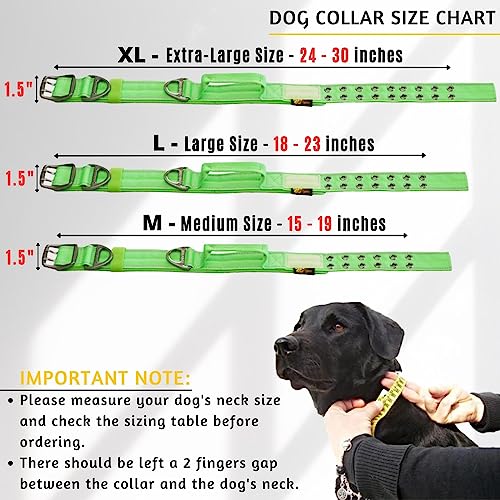 Collier robuste chien en nylon épais ADITYNA rembourré de qualité supérieure vert large - 7