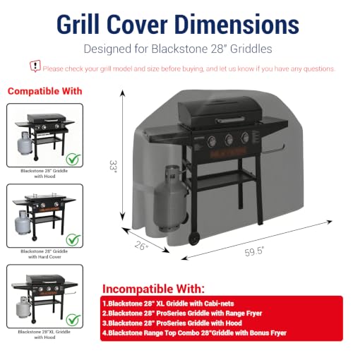 Image of Grill Cover for Blackstone 5483 28 inch Griddle, 600D Waterproof