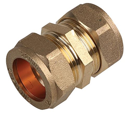 21000021 - Raccordo a compressione, 22 mm, materiale ottone, raccordi a compressione, 1 pezzo in confezione