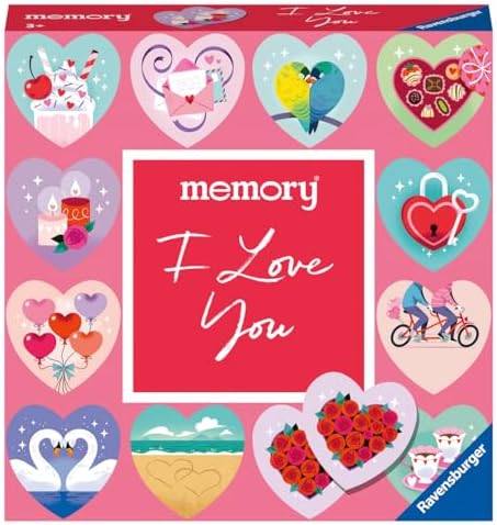 Ravensburger Mini Memory Je T’aime – Jeu De Mémoire 48 Cartes – Observation Et Association – Dès 3 Ans – Fabriqué En Europe – Cadeau Saint-Valentin