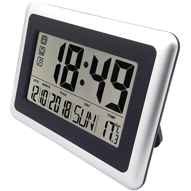 Despertador, Reloj Despertador de Escritorio Grande, silencioso, con repisa y Pilas