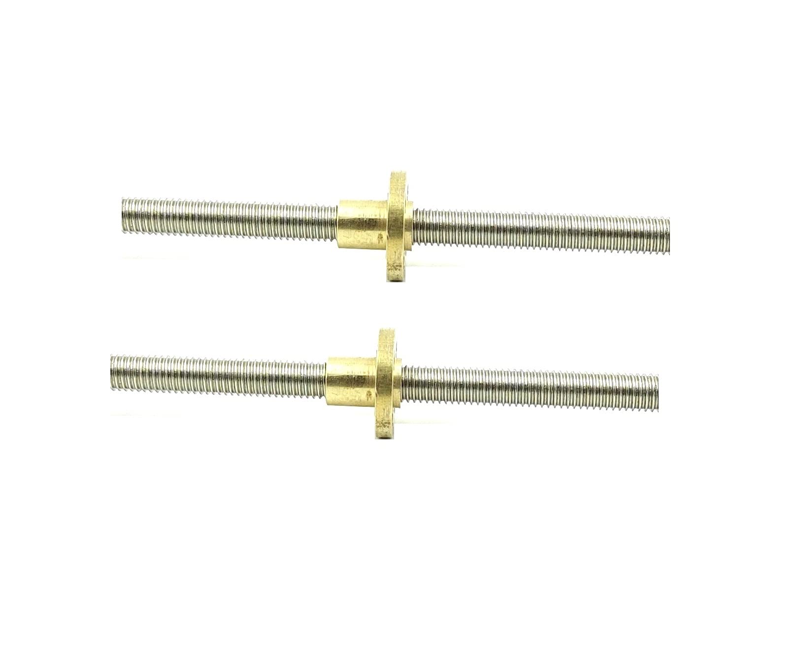 INVENTO 2Pcs SS304 Threaded Rod M8 8mm OD 400mm (0.4 mtr) + Brass nut 1.25mm Pitch 8mm T Nut round Flange for 3D Printer CNC Robotics (B0982FFW6D) Amazon Price History, Amazon Price Tracker