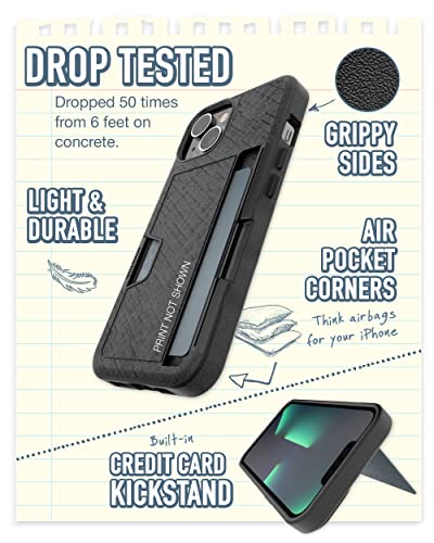 Image of Smartish iPhone 14 Wallet Case - Wallet Slayer Vol. 2 [Slim + Protective] Credit Card Holder w /Kickstand - Drop Tested Hidden Card Slot Cover Compatible w /Apple iPhone 14 - Custom Prints