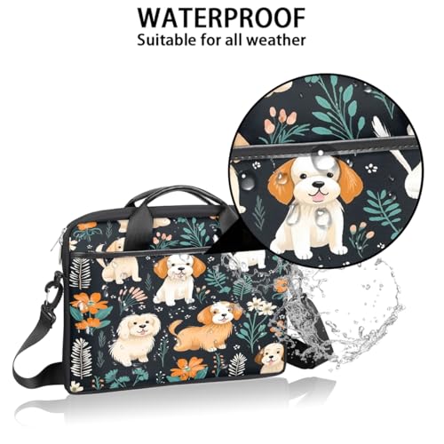 Bolso para portátil con diseño floral y correa ajustable 15 pulgadas miniatura 3