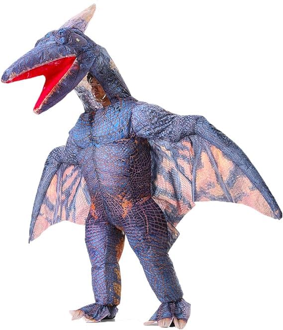 wylksylk Pterodactyl inflatable suit Dinosaur Costume Adult for Halloween Costume Party (Purple)